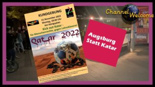 Kick out Katar – Für Menschenrechte, gegen Lohnsklaverei. Augsburg statt Katar