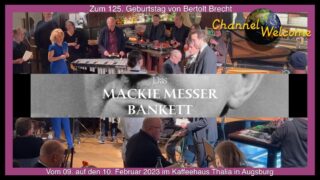 Das MACKIE MESSER BANKETT zum 125. Geburtstag von Bertolt Brecht im Kaffeehaus Thalia in Augsburg