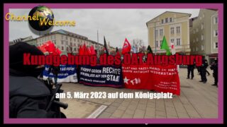 Kundgebung nach rechtswidriger Razzia im OAT Augsburg am 5. März 2023