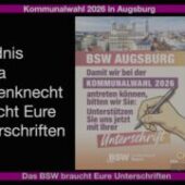 BSW – Das Bündnis Sahra Wagenknecht braucht Eure Unterstützung in Augsburg